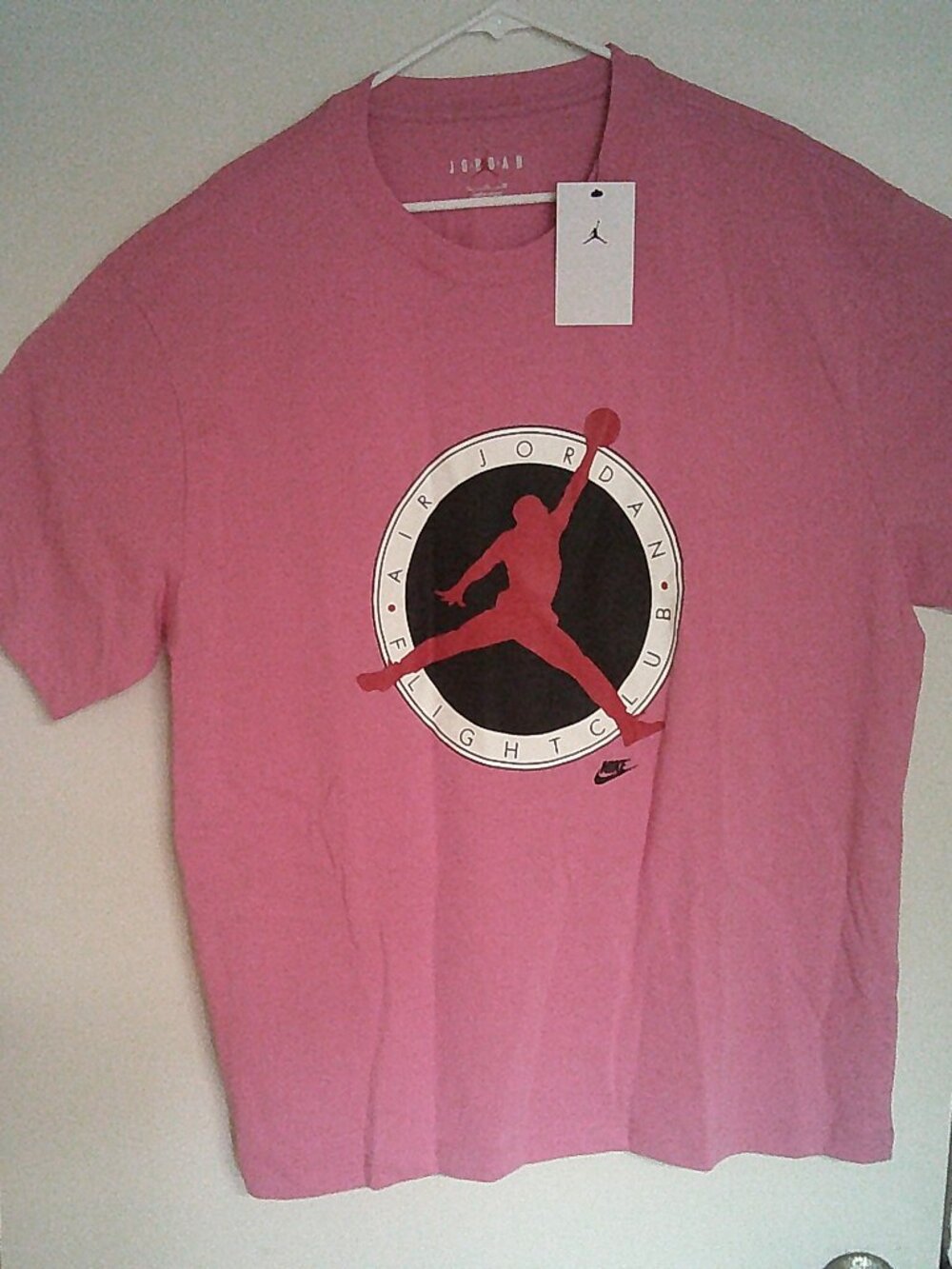 NEW AIR JORDAN "Flight Club Tee" MEN'S PINK WHITE T-SHIRT XL IM1352-684